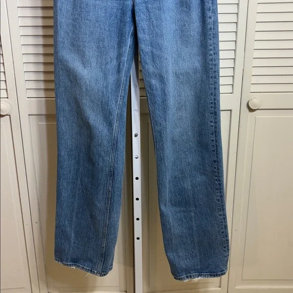 Abercrombie & Fitch Medium Blue Curve Love High Rise 90's Relaxed Jean Sz 4 Long - Picture 3 of 10